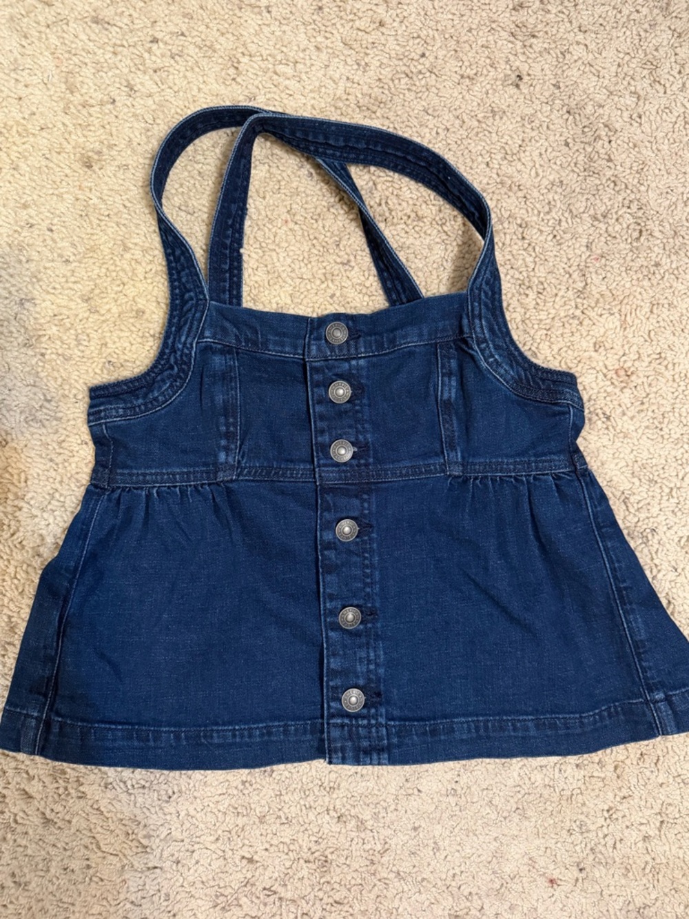 American Eagle Denim Babydoll Button Up Top Size XS Darkwash